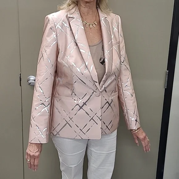 Escada Pink & Silver Jacket Size 10 12 - Picture 3 of 6